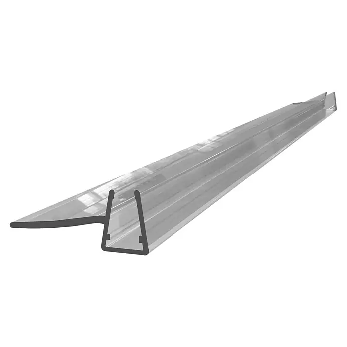 Perfil de sellado vierteaguas 6-8 - L x An x Al: 100 x 3 x 3 cm - Vista del producto de un perfil de sellado de ducha transparente diseñado para un sellado hermético y una estética limpia.
