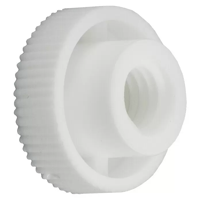 Suki Tuerca moleteada - M 6, Plástico, 1 ud. - Tuerca moleteada de plástico blanco con rosca interna.