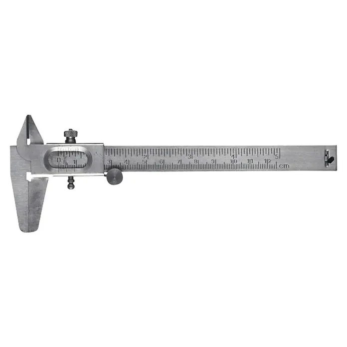Connex Pie de rey - Acero, Largo: 120 mm - Calibre metálico con escala precisa para la medición exacta de objetos. Herramienta versátil para artesanos e ingenieros.