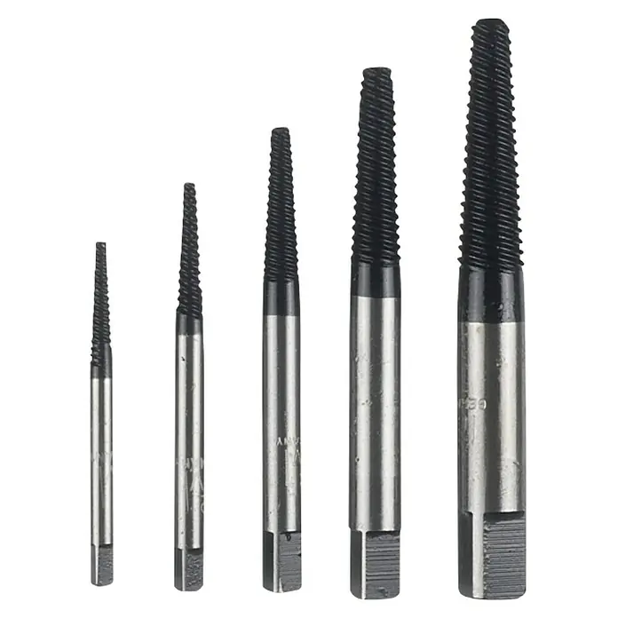 Connex Juego de extractores de tornillos - M3 - M18, 5 pzs. - Juego de cinco extractores de tornillos en diferentes tamaños, ideal para quitar fácilmente tornillos y pernos dañados.