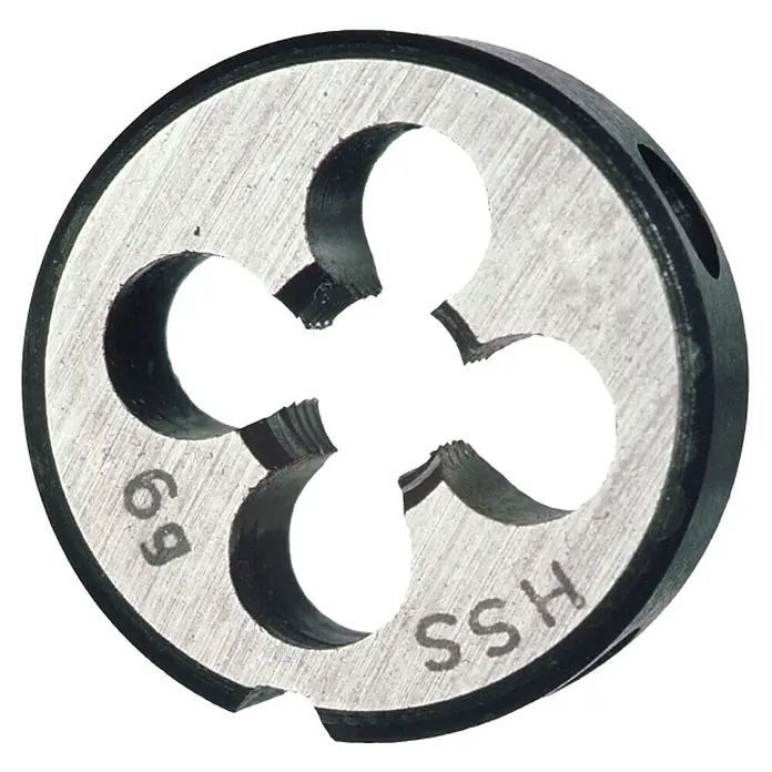 Connex Terraja de roscar - M 5, Acero HS - Terraja de metal con marcaje HSS. Herramienta para crear roscas externas, ideal para manualidades y aplicaciones industriales.