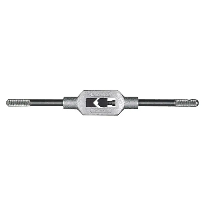 Connex Giramacho - Apto para: M3 - M12 - Un portamachos de metal con dos mangos moleteados, diseñado para un roscado interno preciso.