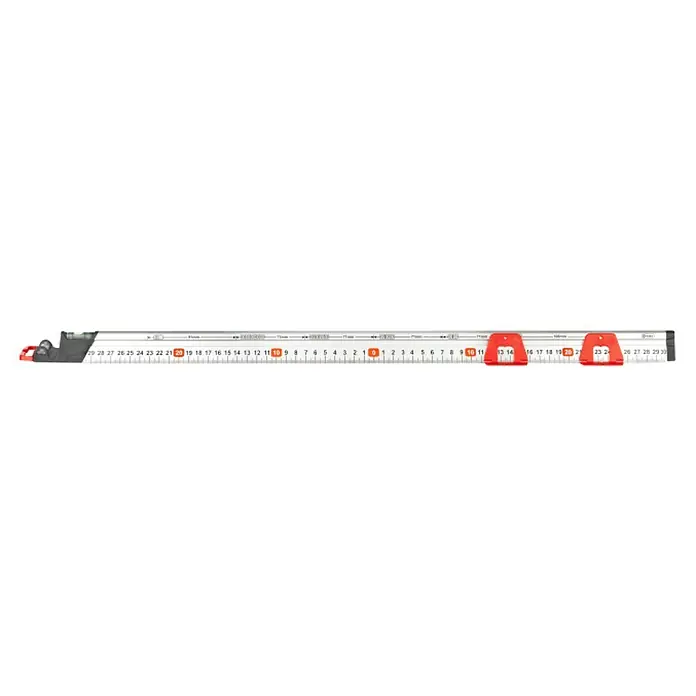 Connex Regla de marcado - Largo: 60 cm, Aluminio - La imagen muestra una regla con una escala de 0 a 30 cm utilizada para medir o dibujar líneas rectas.
