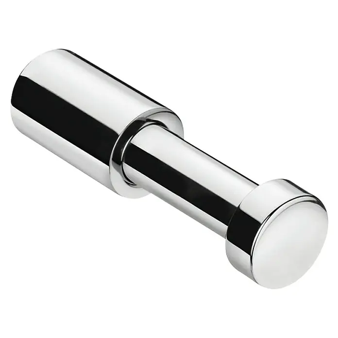 Cosmic Enkel Toallero de gancho - Cromo - Primer plano de un elegante gancho de pared cromado, ideal para baños o pasillos.
