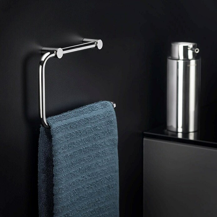 Cosmic Enkel Toallero de anilla (Ancho: 20 cm, Cromo) | BAUHAUS