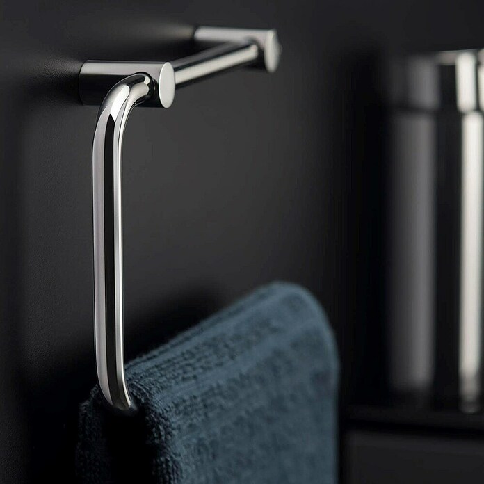 Cosmic Enkel Toallero de anilla (Ancho: 20 cm, Cromo) | BAUHAUS