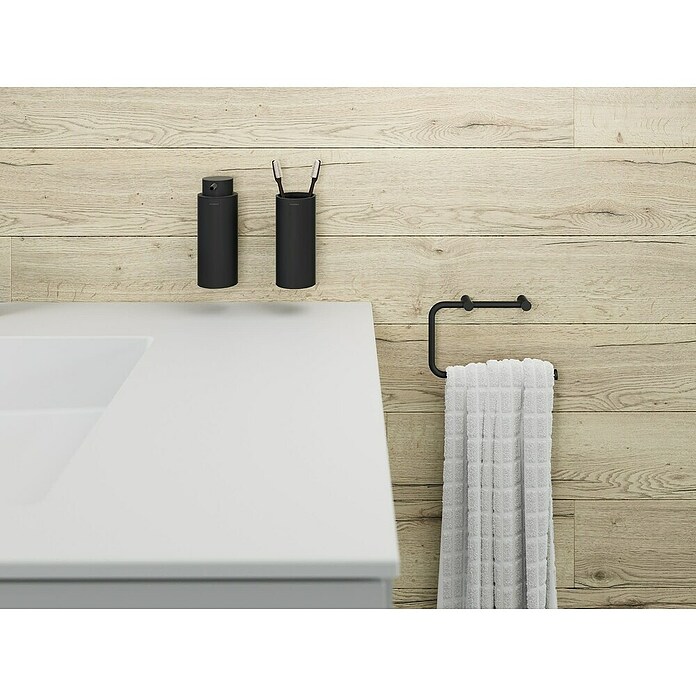 Cosmic Enkel Toallero de anilla (Ancho: 20 cm, Negro) | BAUHAUS