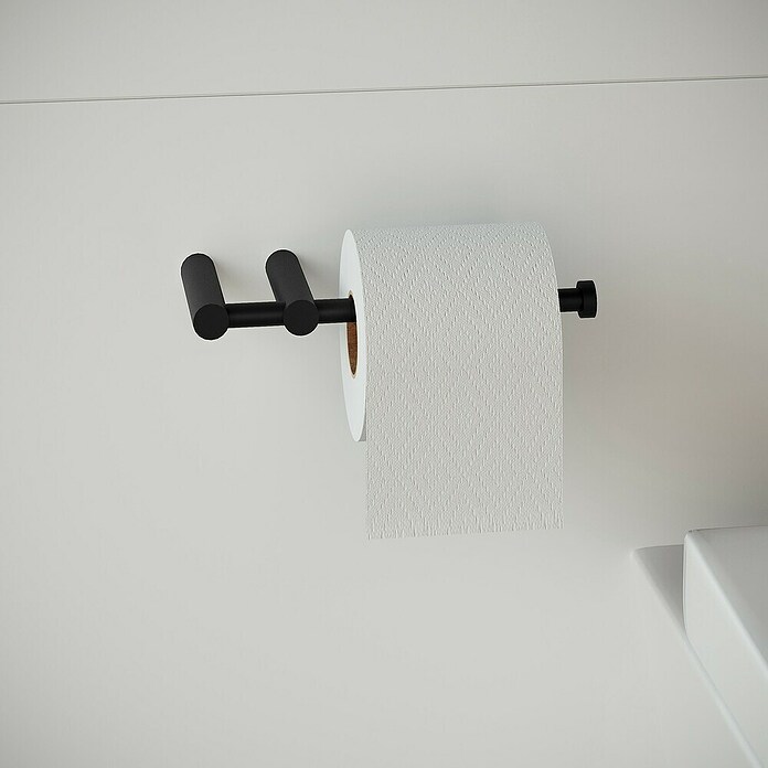 Cosmic Enkel Portarrollos papel higiénico (Sin tapa, Negro) | BAUHAUS