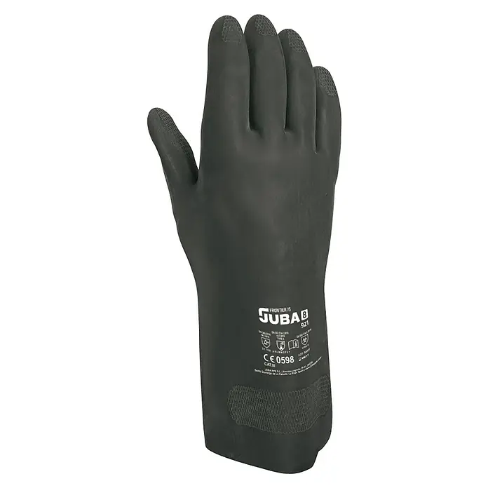 Juba Guantes de trabajo 921 - Talla del guante: 9, Negro, 2 ud. - Guante negro Jubla Frontier 75 921, ideal para protección en diversos trabajos, con agarre mejorado en las puntas de los dedos.