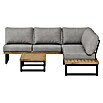 Sunfun Zoe Loungemöbel-Set Zoe (3 -tlg., Teak/Stahl, Hellgrau) | BAUHAUS