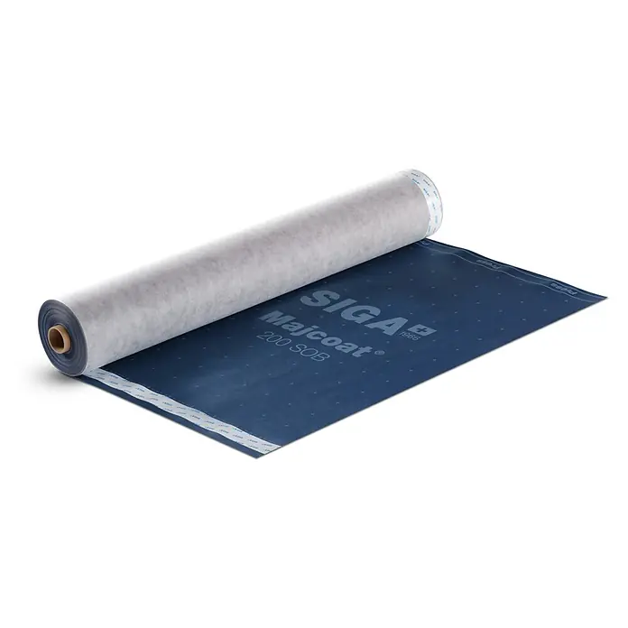 Siga Dachunterdeckbahn Majcoat 200 SOB - 20 m², 13,4 x 1,5 m, Polypropylen - Die SIGA Majcoat 200 SOB Unterdeckbahn als Rolle, grau und blau. Für sichere und dauerhafte Gebäudehüllen.