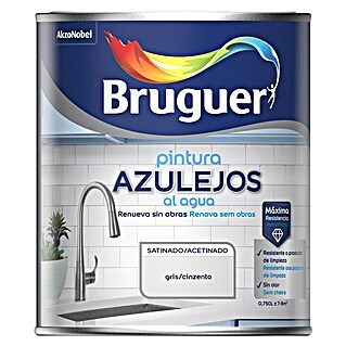 Bruguer Esmalte para azulejos al agua (Gris, 750 ml, Satinado)