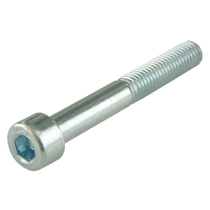 Suki Tornillo cilíndrico - Ø x L: 2,5 x 16 mm - Primer plano de un tornillo de cabeza cilíndrica con hexágono interior, ideal para conexiones precisas y seguras en construcción de máquinas.