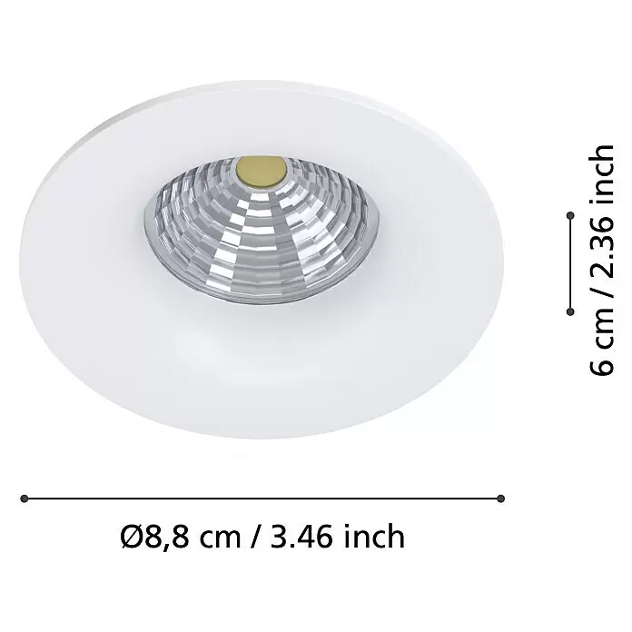 Eglo LED-Einbauleuchten-Set rund SALABATE18 W, Weiß, Neutralweiß