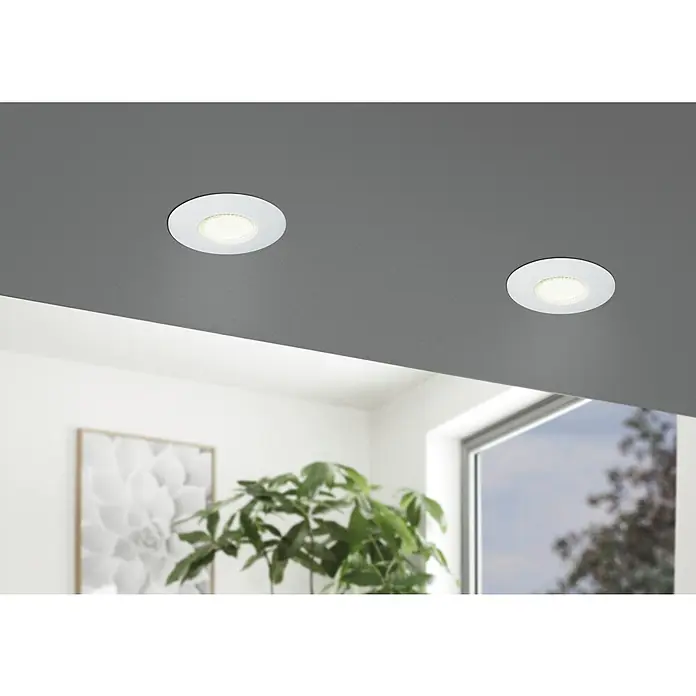 Eglo LED-Einbauleuchten-Set rund MAZUBY-LED 1 Starr - 5 W, Weiß, Warmweiß - Deckenleuchten sorgen für angenehmes Licht im Raum.