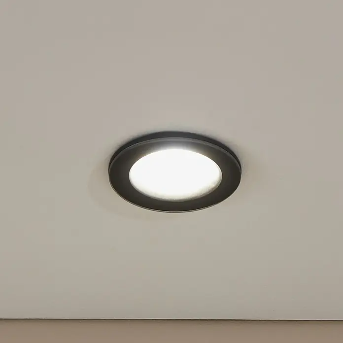 Eglo LED-Einbauleuchten-Set rund SALABATE18 W, Schwarz, Neutralweiß - Moderne Deckeneinbauleuchte mit ringförmigem Design und hellem, diffusem Licht für eine stilvolle Beleuchtung.