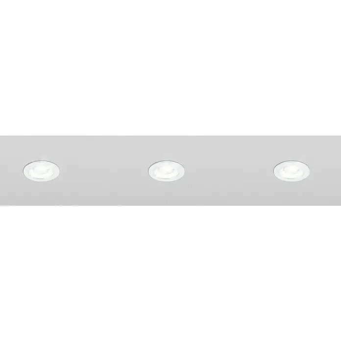 Eglo LED-Einbauleuchten-Set rund SALABATE - 18 W, Weiß, Neutralweiß - Drei runde LED-Deckeneinbauleuchten in Weiß strahlen helles Licht in einem modernen Raum und sorgen für eine angenehme Atmosphäre.