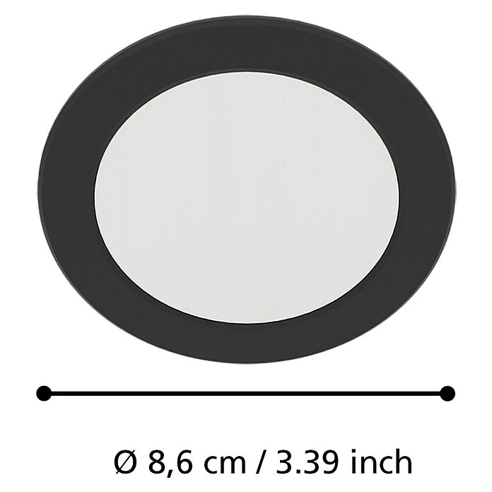Eglo Led-inbouwspotset CALONGE (3 W, Ø x h: 8,6 x 4 cm, Zwart) | BAUHAUS