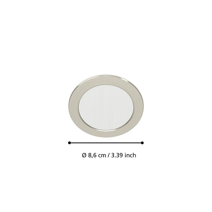 Eglo Set okruglih ugradbenih LED svjetiljki Calogne  (3 W, Ø x V: 8,6 x 4 cm, Nikl) | BAUHAUS
