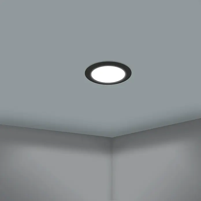 Eglo LED-Einbauleuchten-Set rund CALOGNE - 3 W, Ø x H: 8,6 x 4 cm, Schwarz - Deckenleuchte mit LED-Technologie. Das Licht strahlt hell und gleichmäßig, ideal für Wohn- oder Arbeitsräume. Elegantes und modernes Design.