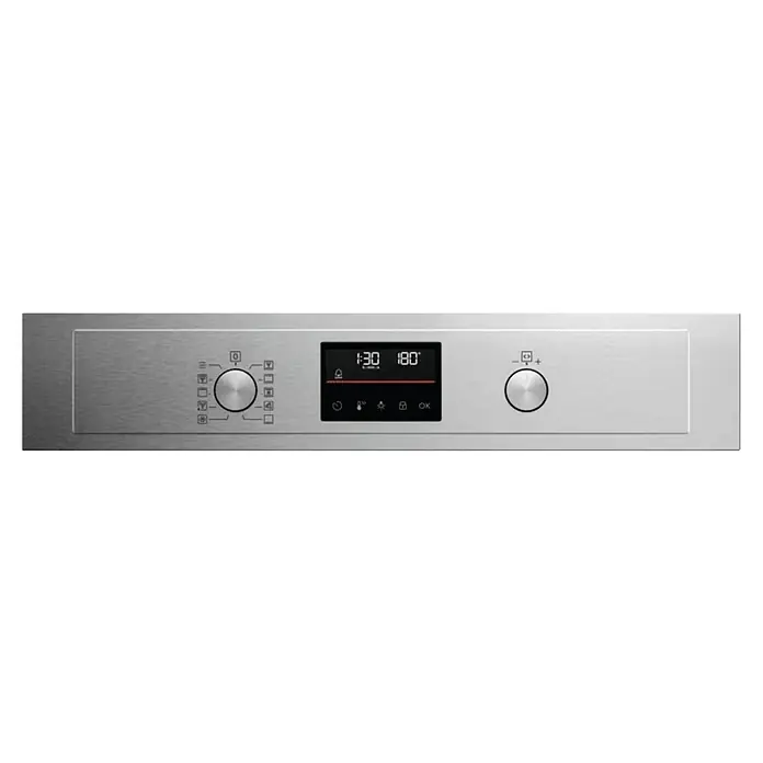 Electrolux Horno empotrado EOH4P56BX - Número de tipos de calentamiento: 9 ud., Volumen horno: 65 l - Panel de control de un horno empotrable moderno con aspecto de acero inoxidable con botones giratorios y pantalla digital para temperatura y tiempo.