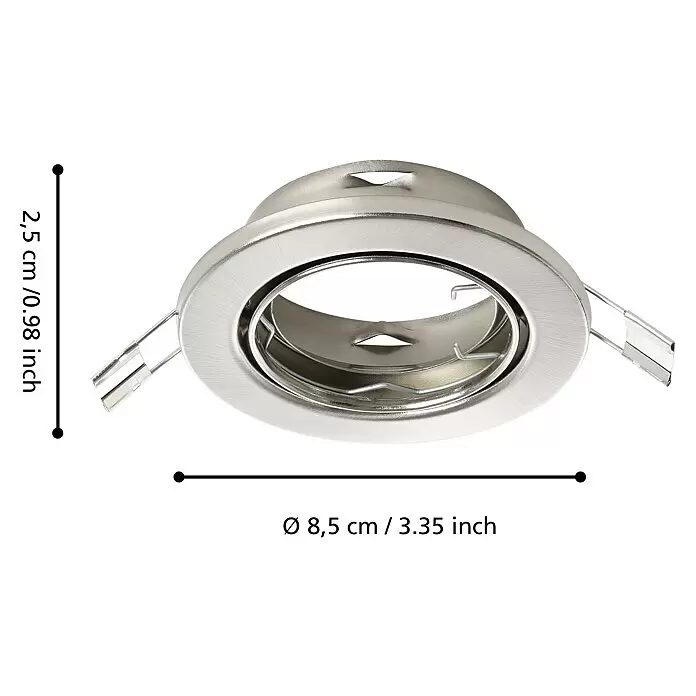 Eglo Einbauleuchten-Set AGULO 1105 W, Ø x H: 8,5 x 2,5 cm, Nickel-matt