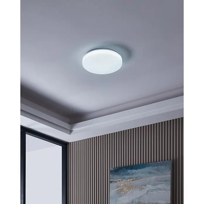 Eglo LED-Deckenleuchte rund TOTARI-Z - 19,2 W, Ø x H: 38 x 7 cm, Weiß - Deckenleuchte: Runde LED-Deckenleuchte sorgt für helle, gleichmäßige Ausleuchtung und modernes Ambiente im Raum.