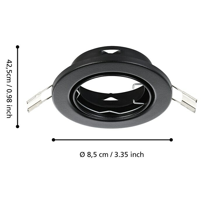 Eglo Inbouwverlichtingset AGULO 1 (105 W, Ø x h: 8,5 x 2,5 cm, Zwart) | BAUHAUS