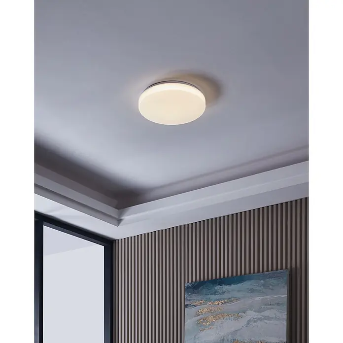 Eglo LED-Deckenleuchte rund TOTARI-Z - 19,2 W, Ø x H: 38 x 7 cm, Weiß - Eine runde Deckenleuchte spendet warmes Licht in einem modern eingerichteten Raum. Die Leuchte ist schlicht und elegant gehalten.