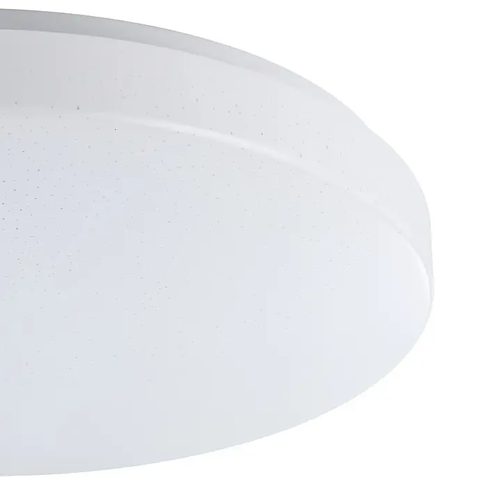 Eglo connect.z LED-Deckenleuchte rund TOTARI-Z - 19,2 W, Ø x H: 380 mm x 7 cm, Weiß - Nahaufnahme einer runden, weißen Deckenleuchte mit feinen Punktmustern, ideal für moderne Innenräume.