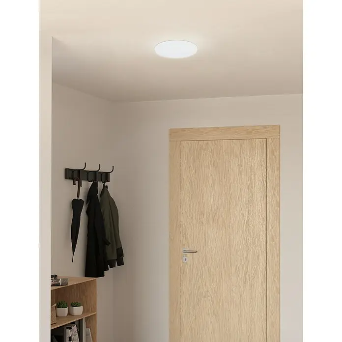 Eglo LED-Einbauleuchte rund RAPITA - 5,5 W, Ø x H: 10 x 2 cm, Weiß, Warmweiß - Die Deckenleuchte sorgt für eine angenehme Ausleuchtung im Raum. Das schlichte Design fügt sich nahtlos in den Flur ein und sorgt für Helligkeit.