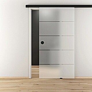 Diamond Doors Black Edition Schiebetür-Komplettset (935 x 2.058 mm, Einscheibensicherheitsglas (ESG))