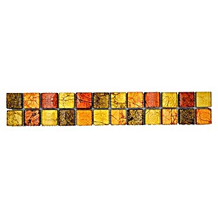 Fliesenbordüre Struktur YBO 8AL19 (30 x 4,8 cm, Mix Gold/Orange, Glänzend)