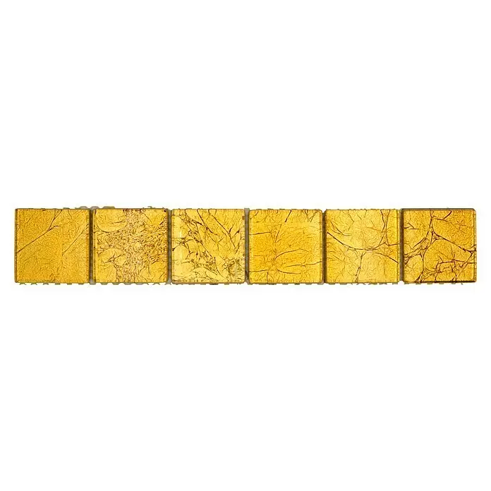 Fliesenbordüre Struktur YBO 8GO2530 x 4,8 cm, Gold, Glänzend