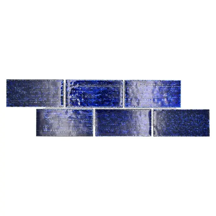 Fliesenbordüre YBO KAS6 - 4,7 x 29,7 cm, Blau, Glänzend - Blaue, rechteckige Wandfliesen mit glänzender Oberfläche, die ein auffälliges Dekor für jeden Raum bietet. Das Produkt ist eine stilvolle Wahl.