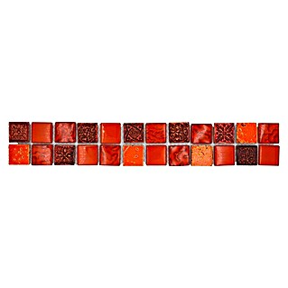 Fliesenbordüre YBO CB30 (30 x 4,8 cm, Mix Rot, Glänzend)