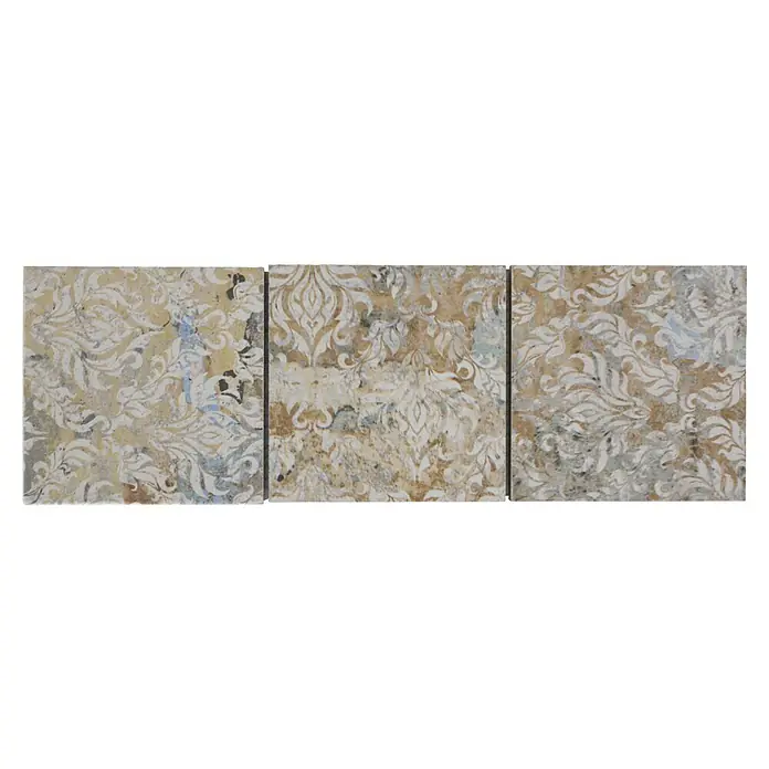 Fliesenbordüre YBO CS95MLC - 29 x 9,5 cm, Bunt, Matt - Eine dreiteilige Wandkunst mit floralen Mustern und Vintage-Effekten, ideal für Wohnzimmer oder Schlafzimmer.