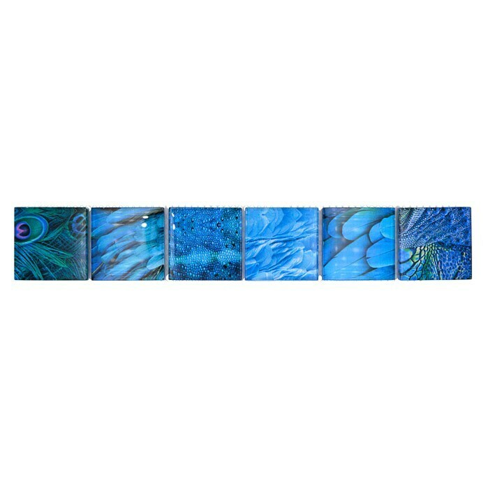 Fliesenbordüre Wildlife YBO WL78 (29,8 x 4,8 cm, Blau, Glänzend) | BAUHAUS