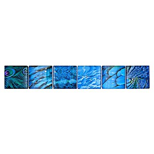 Fliesenbordüre Wildlife YBO WL78 (29,8 x 4,8 cm, Blau, Glänzend)