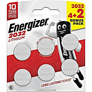 Energizer Knopfzelle (Lithium, CR2032, 3 V, 6 Stk.)