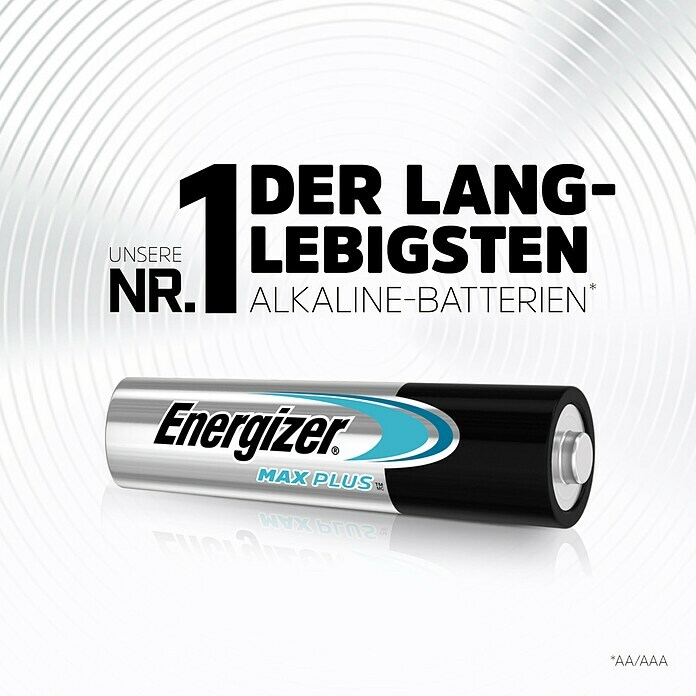 Energizer Batterie Max Plus (Micro AAA, Alkali-Mangan, 1,5 V, 20 Stk.) | BAUHAUS