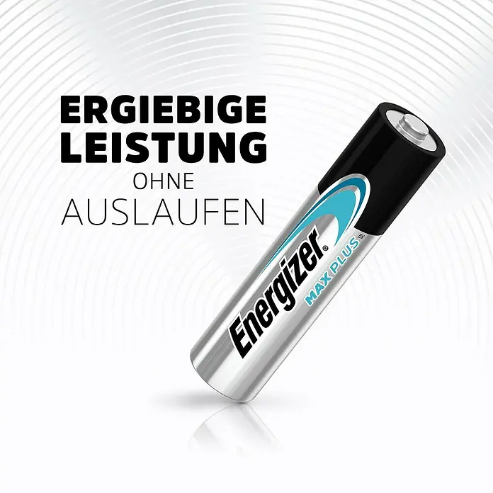 Energizer Batterie Max Plus - Micro AAA, Alkali-Mangan, 1,5 V, 20 Stk. - Energizer Max Plus Batterie für ergiebige Leistung ohne Auslaufen. Ideal für Geräte mit hohem Energieverbrauch.