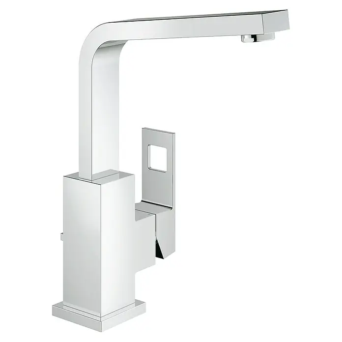Grohe Eurocube Waschtischarmatur L-Size - Chrom, Glänzend - Moderne Chrom-Waschtischarmatur mit klaren Linien und eckigem Design für stilvolle Badezimmer, die Eleganz und Funktionalität vereint.