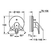 Grohe Eurostyle UP-Badewannenarmatur (Weiß, Glänzend)