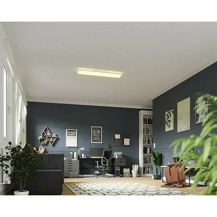 Tween Light LED-Panel RGB-RC-CCT-DIM - 32,5 W, L x B x H: 120 x 30 x 5,5 cm, Weiß, RGBW - Deckenleuchte im modernen Arbeitszimmer. Die Leuchte sorgt für eine helle und angenehme Ausleuchtung des Raumes.