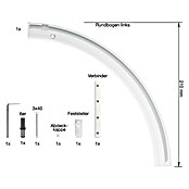 Rundbogen Level Verdunkelungssystem (Anzahl Läufe: 1 Stk., Weiß, Links gebogen) | BAUHAUS