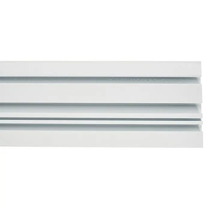 Vorhangschiene Level Verdunkelungssystem - Weiß, Länge: 150 cm, Anzahl Läufe: 3 Stk. - Ein minimalistisches weißes Heizkörperpaneel, das moderne Wärme und elegantes Design vereint.