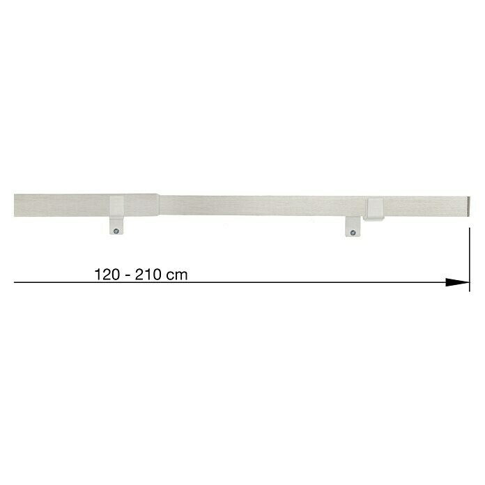 Stilgarnitur Up Right (Länge Gardinenstange: 120 cm - 210 cm, Edelstahl-Optik) | BAUHAUS