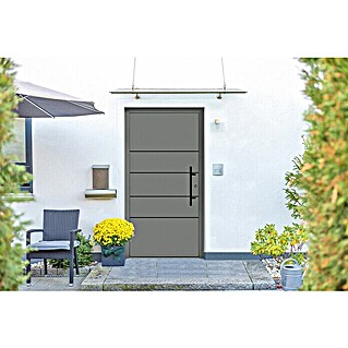 Splendoor Haustür Premium Kiel (100 cm x 210 mm, DIN Anschlag: Rechts, Graualuminium)