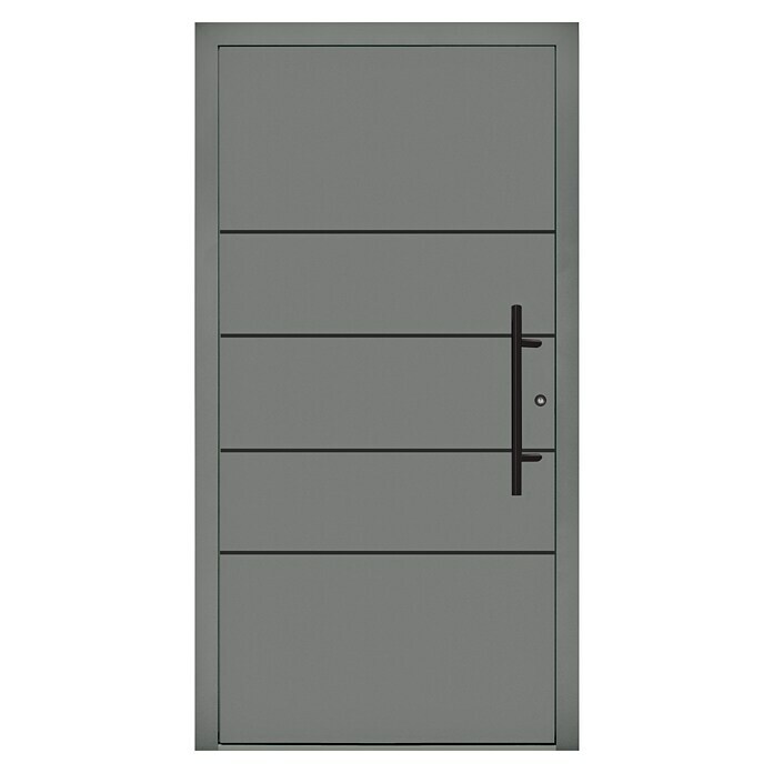 Splendoor Haustür Premium Kiel (100 cm x 210 mm, DIN Anschlag: Rechts, Graualuminium) | BAUHAUS